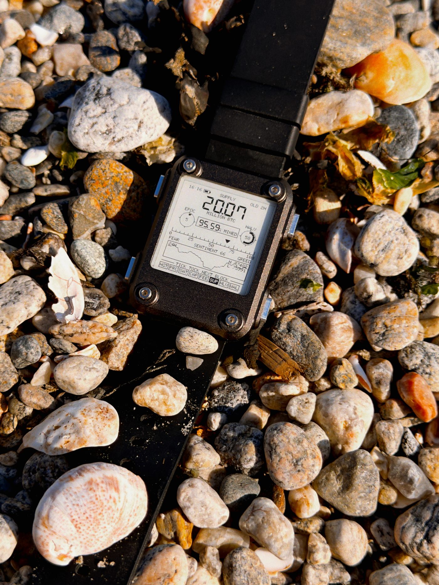 The watch among wet pebbles, supply mode